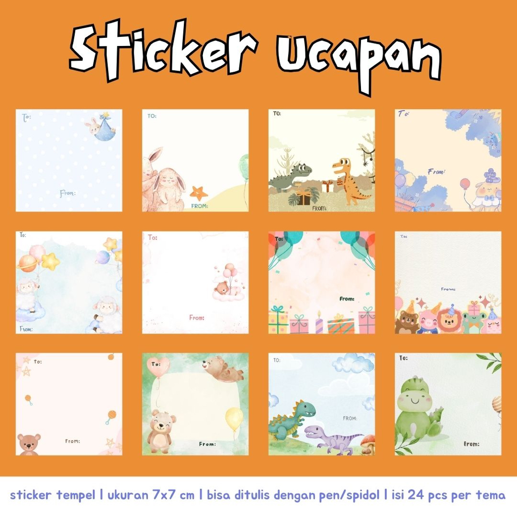 

ISI 24 PCS - Sticker Ucapan Lucu / Sticker Kertas Lucu / Stiker Gift Ulang Tahun / Sticker Hadiah Ulang Tahun / Sticker Message