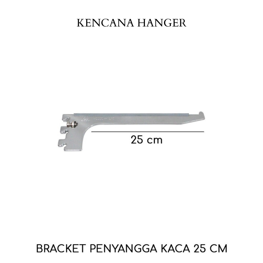 Bracket Kaca Stainless (25cm) (Import) | Braket Daun Penyangga Rak