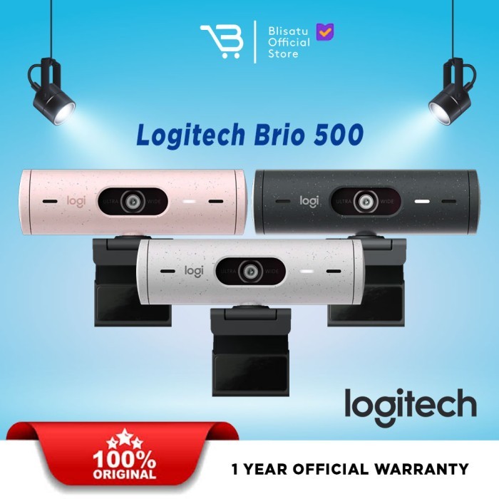 Logitech Brio 500 Webcam Full HD HDR dan Noise Cancelling - WEBCAM LOGITECH BRIO 500 BRIO500 GARANSI