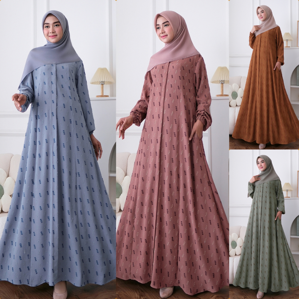 Gamis Crinkle Uragiri GZ0494/ Gamis Denim/ Gamis Remaja/ Gamis Jumbo