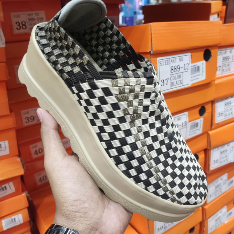 ST.MORITZ SHOES ORIGINAL❗Sepatu Wedges Rajut Wanita