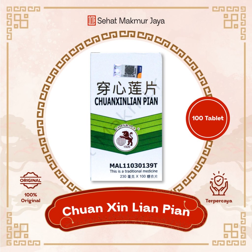 Chuan Xin Lian Original Obat Panas Dalam Isi 100 Tablet - Chuan Xin Lian Pian