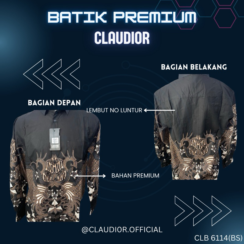 Kemeja Batik Panjang Claudior Bigsize Original 100% CLB6114(BS)