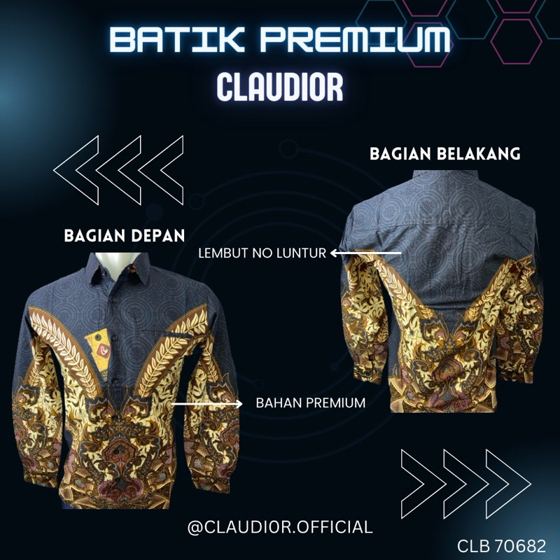 Kemeja Batik Panjang Claudior Slimfit Original 100% CLB70682(SF)
