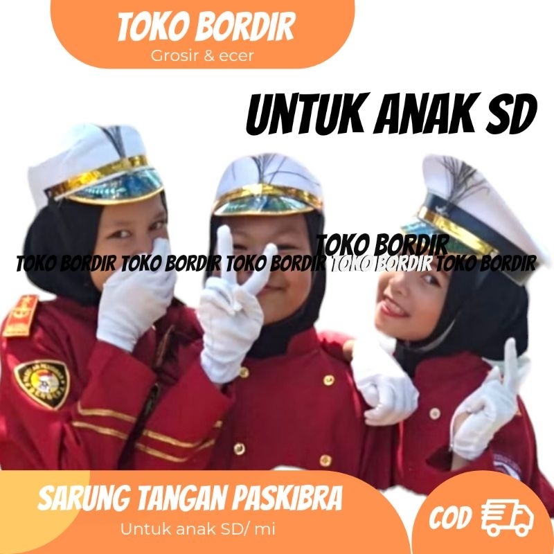 Sarung tangan paskibra anak SD / sarung tangan putih anak SD
