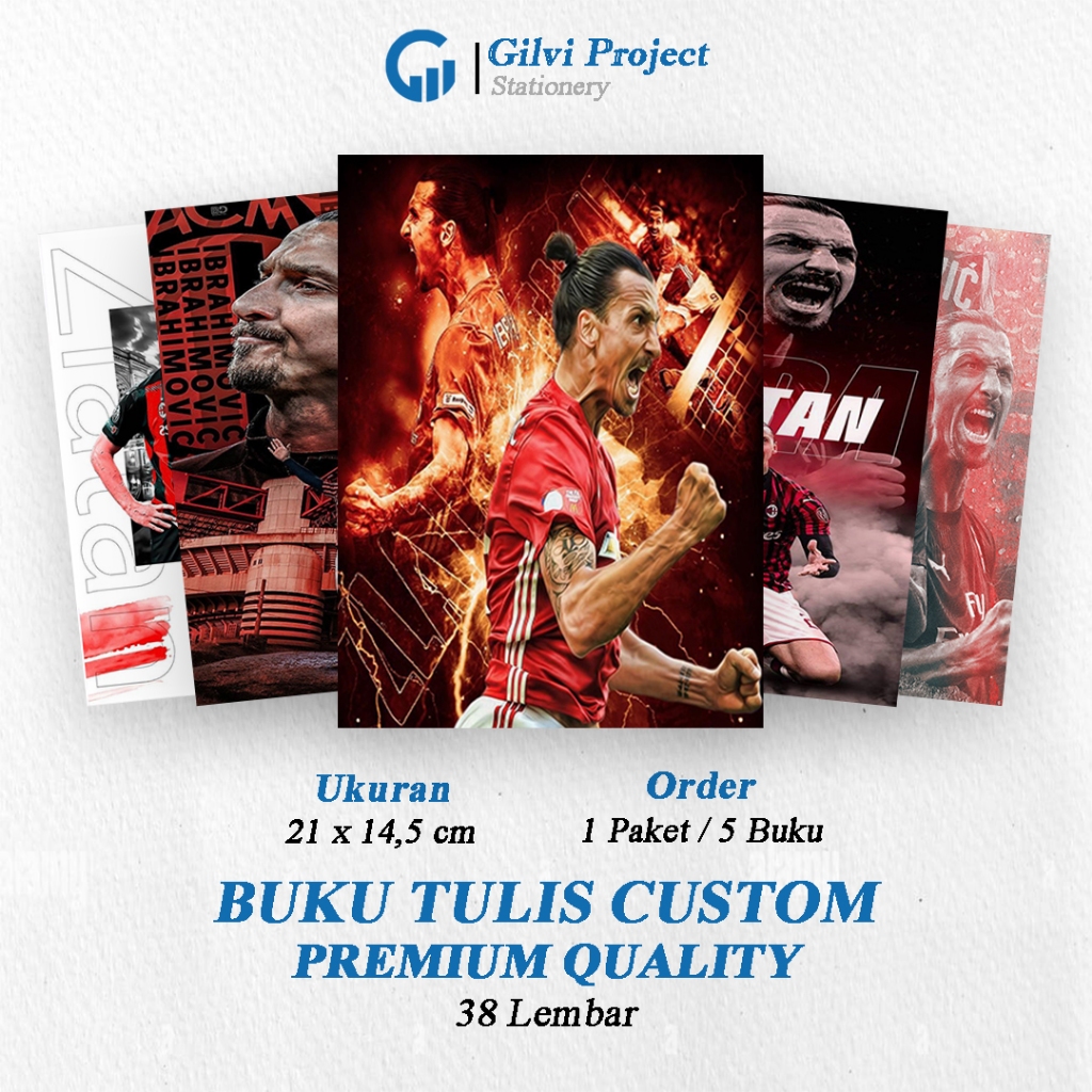 

Buku Tulis Sekolah Custom Tema Sepak Bola IBRAHIMOVIC Bergaris 38 Lembar 1 Pak Isi 5 Buku/ Buku Tulis Anime/ Buku Aesthetic/ Buku Catatan