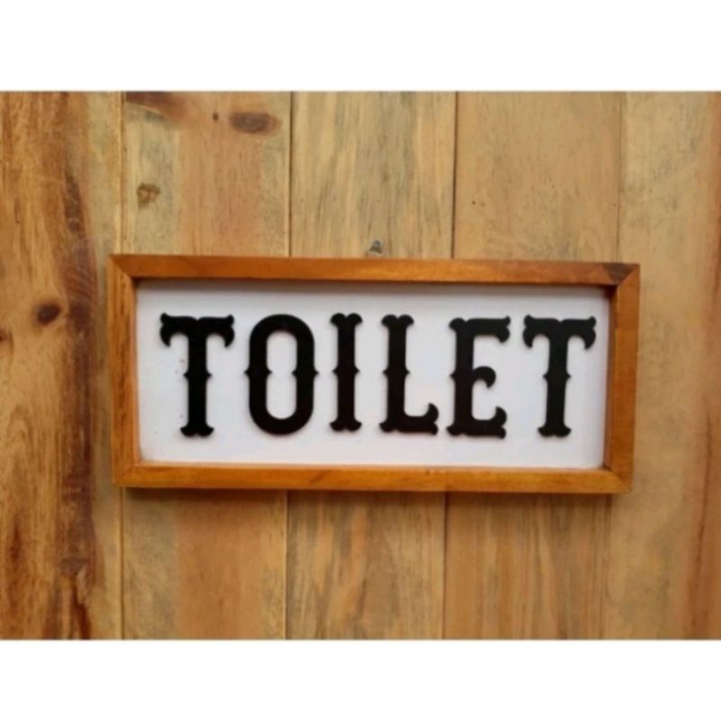 Hiasan Dinding Toilet Pajangan Kayu Walldecor Tulisan Timbul