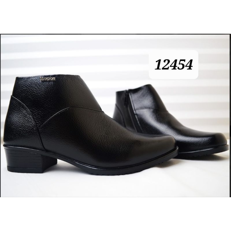 Sepatu Scorpion - 12454 Sepatu Kulit Boot Wanita Hak 3.5cm