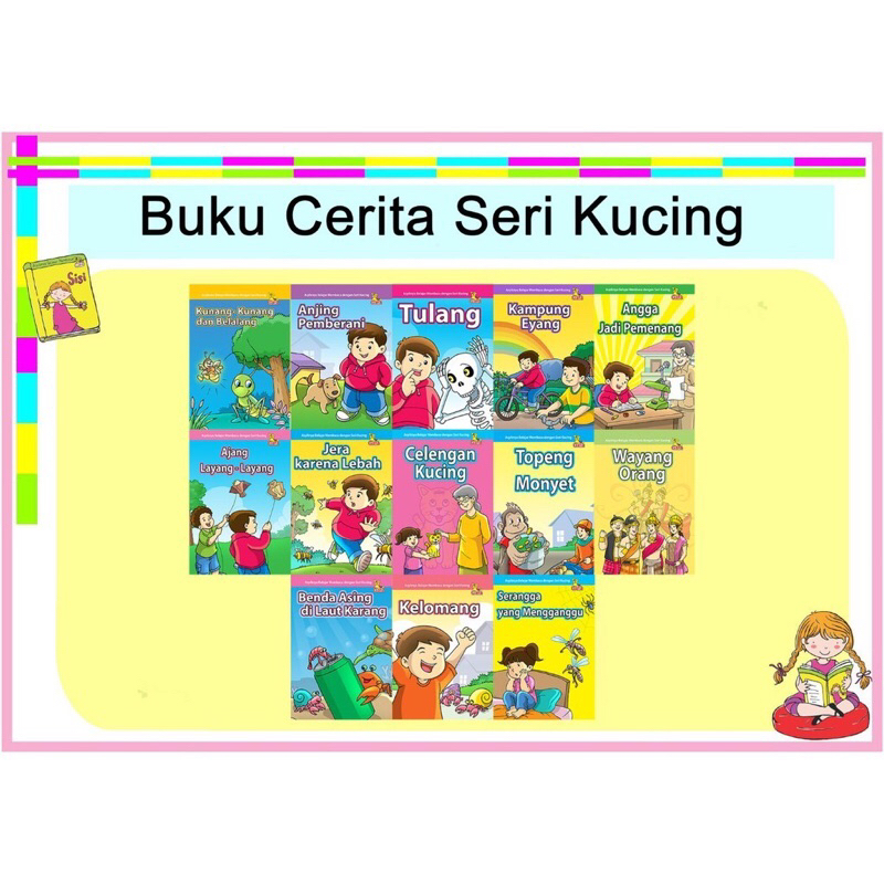 Seri Kucing Buku GafaBaca Gafa baca Buku Anak TK PAUD Belajar Membaca Buku Cerita Anak