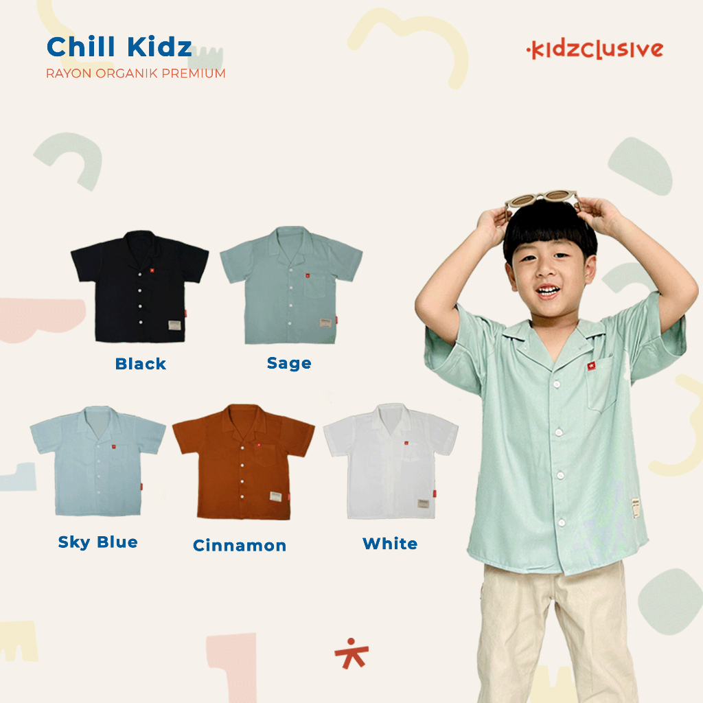 Kidzclusive - KEMEJA ANAK HAWAI Chill Kids Shirt kemeja anak laki laki