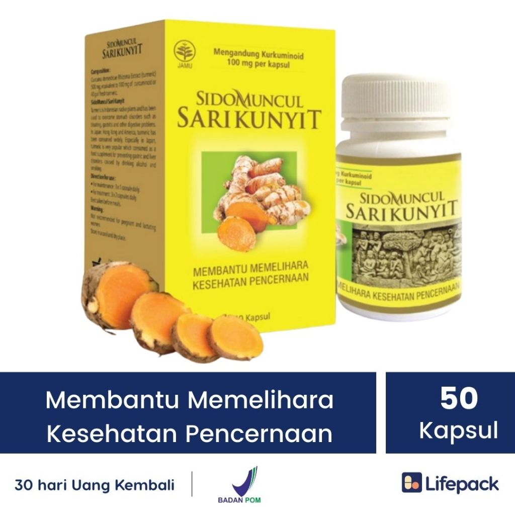 

SidoMuncul Sari Kunyit 30 Kapsul Jamu Kunyit Herbal Original Halal