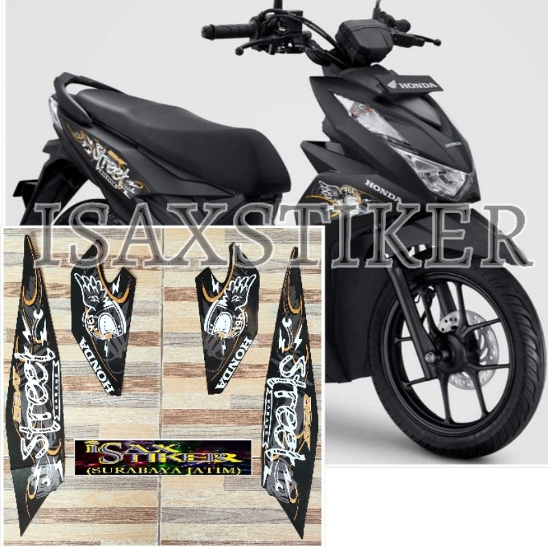 striping original Honda beat street hitam black tahun 2021 2022