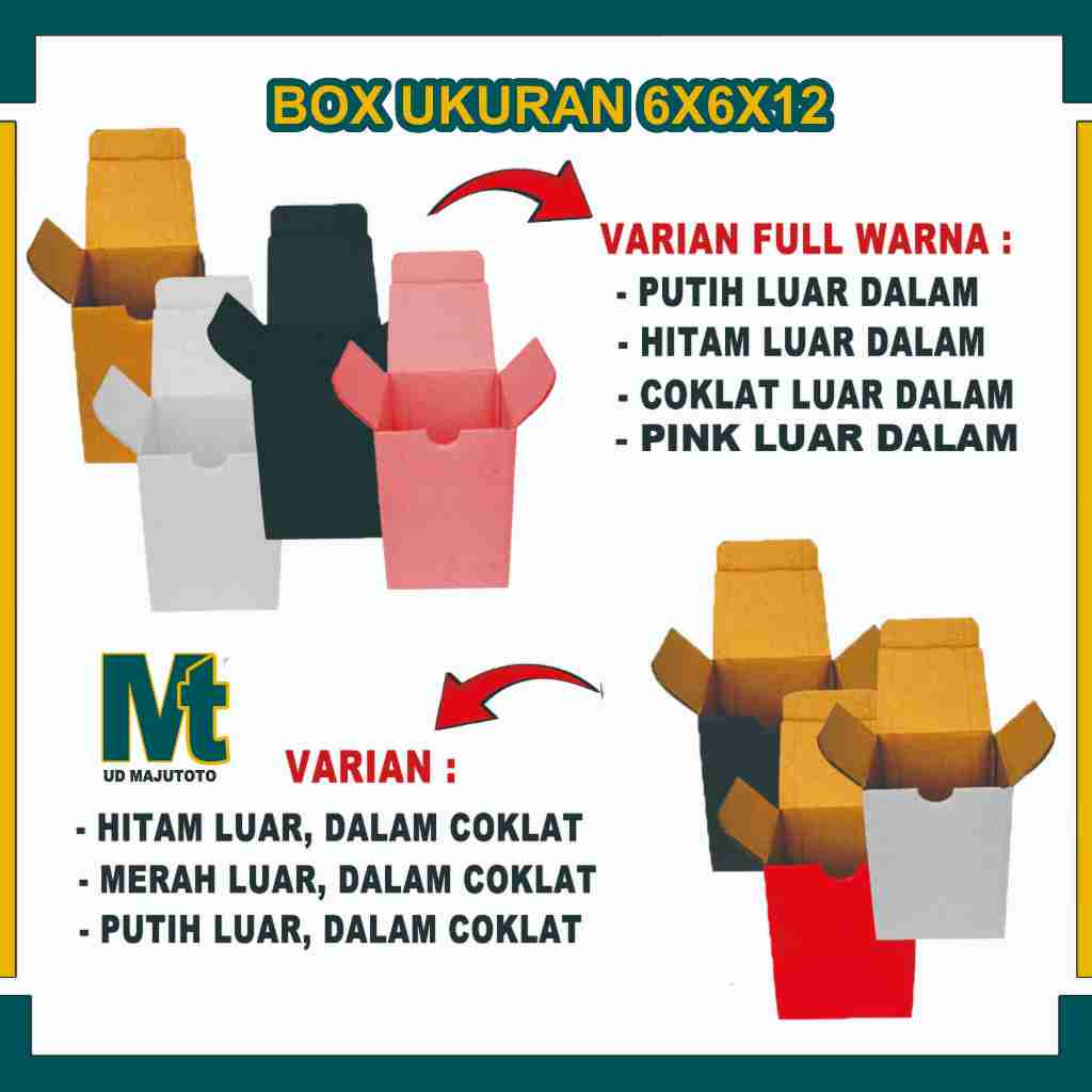 

(PAKET 50PCS) Box 6x6x12 cm / Box Sloop / Box Parfum / Kardus Polos