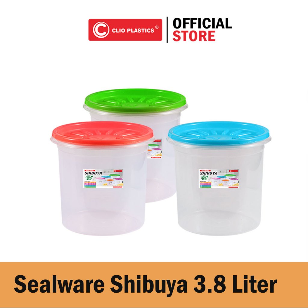 3PCS Sealware Shibuya 3,8L toples emping kerupuk udang kacang bawang goreng plastik PP 5