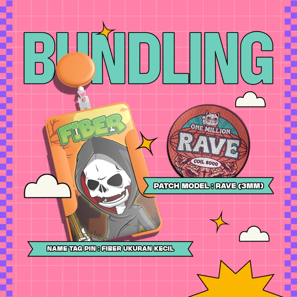 

[PAKET BUNDLING] ID Card FIBER Ukuran Kecil + Patch Model RAVE Ukuran 3mm