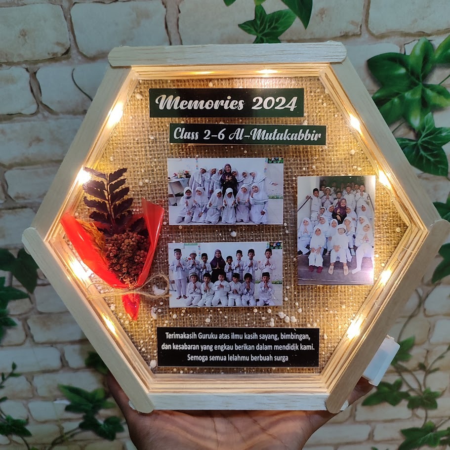 KADO HADIAH FRAME FOTO HEXAGONAL | FRAME FOTO HADIAH ULTAH | KADO WISUDA | KADO GRADUADE HEXAGONAL