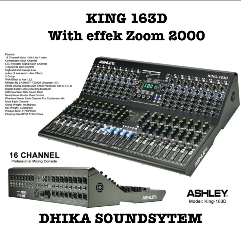 MIXER ASHLEY KING 163D With Zoom 2000fx / Mixer Ashley king 163D / mixer ashley king 16 channel king