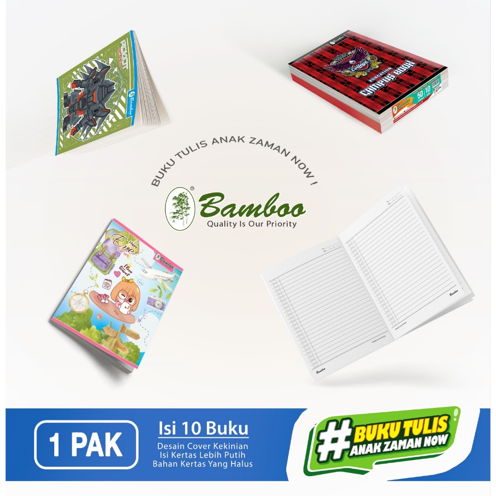 

Promo Bamboo Buku Tulis Boxy 36 Kraft (Bundling 2 Pak Buku+Sampul Plastik)