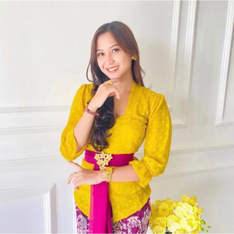 KEBAYA BALI URAGIRI BORDIR MELATI PREMIUM | KEBAYA URAGIRI LENGAN KERUT| KEBAYA URAGIRI KOMBINASI WA