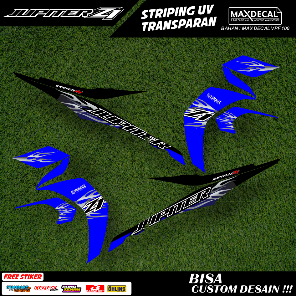 Aksesoris Stiker Striping Jupiter Z1 / Striping UV Transparan Desain Custom - SJZ1