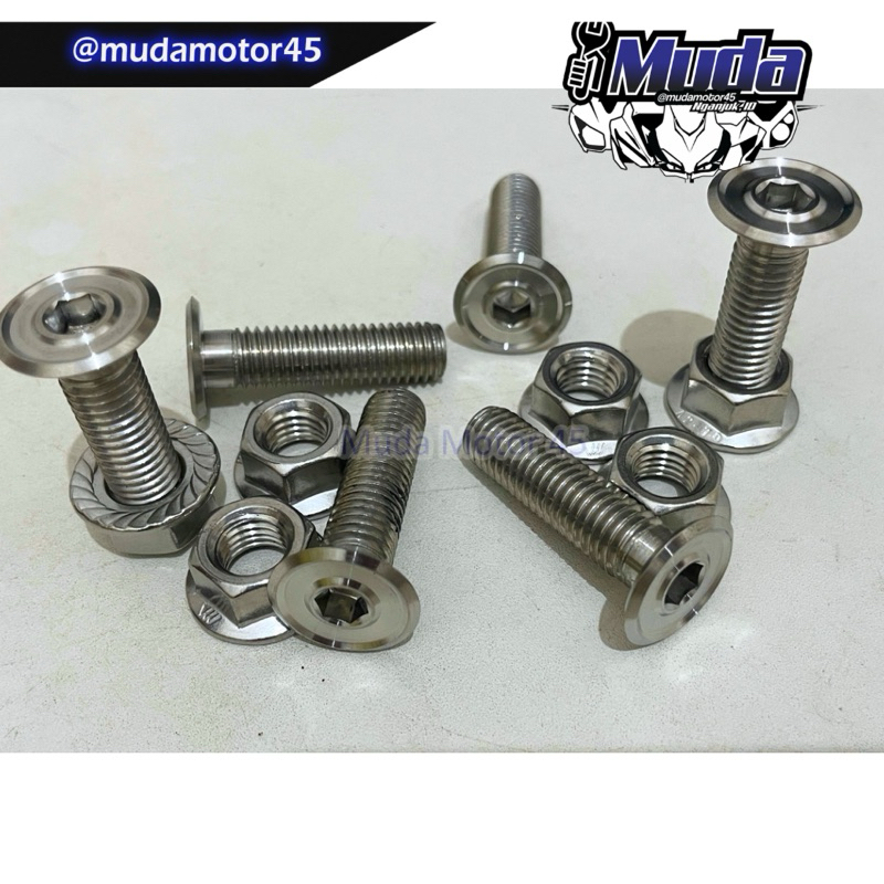 BAUT NAP GEAR CBR250RR STAINLESS STEEL 40MM 4CM PLENDES VELG DELKEVIC 5,5" SS KUNCI L DRAT KASAR
