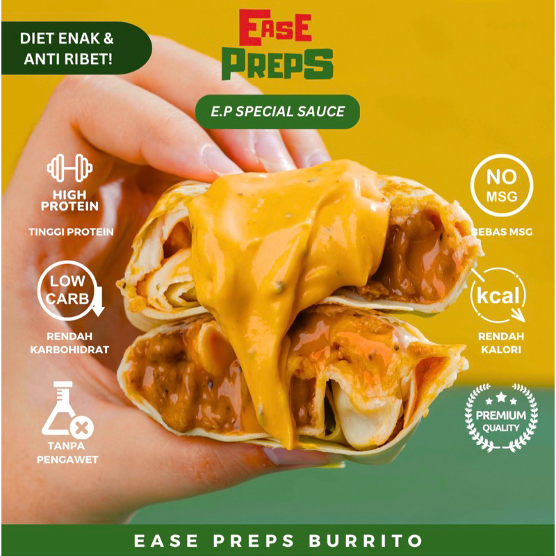 

Ease Preps Buritto [Makanan Diet Siap Saji, Meal Prep Ready To Cook]