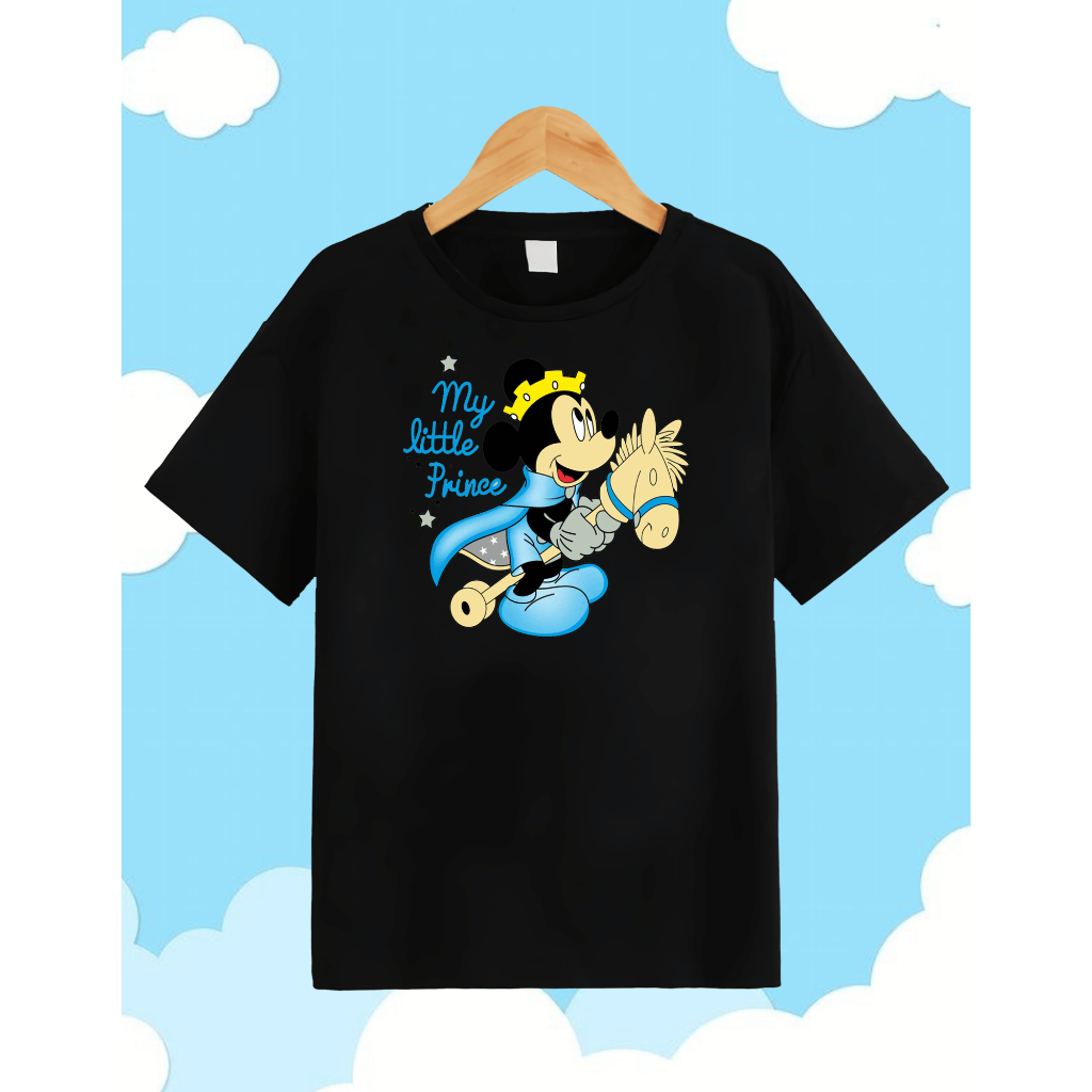 Baju Kaos Anak Baju Kaos Distro Sablon Gambar My Little Prince Mickey - Mickey Little Prince Anak Ka