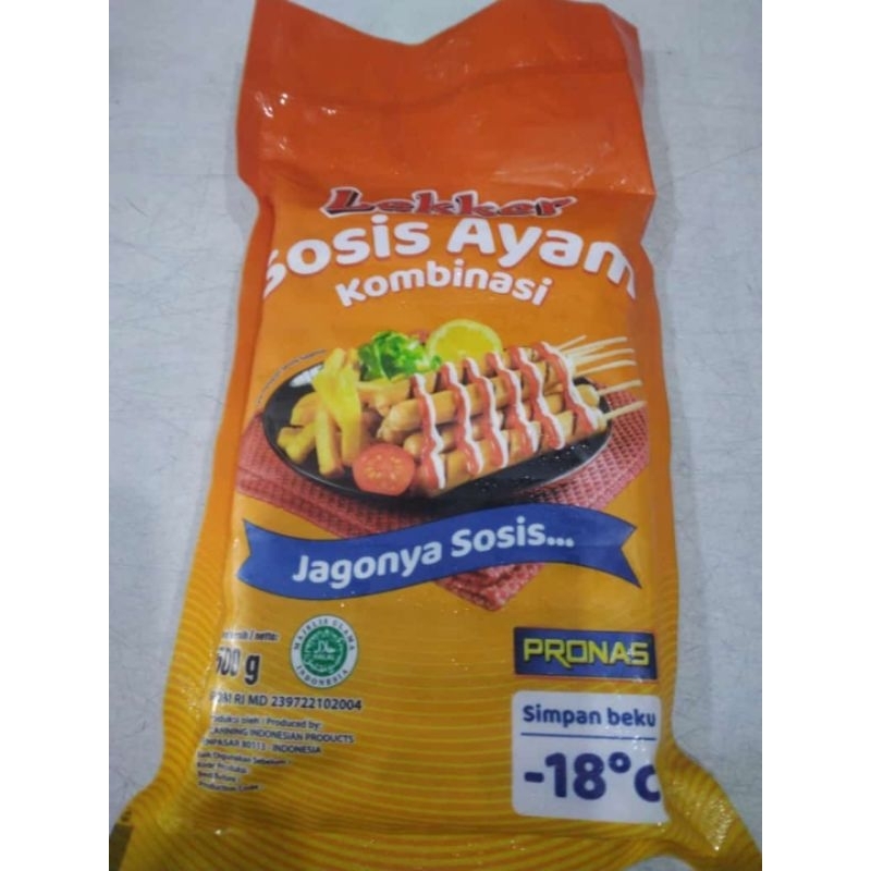 

Lekker Sosis Ayam 500gr Isi 21 Pcs Sosis Ayam Kombinasi Halal