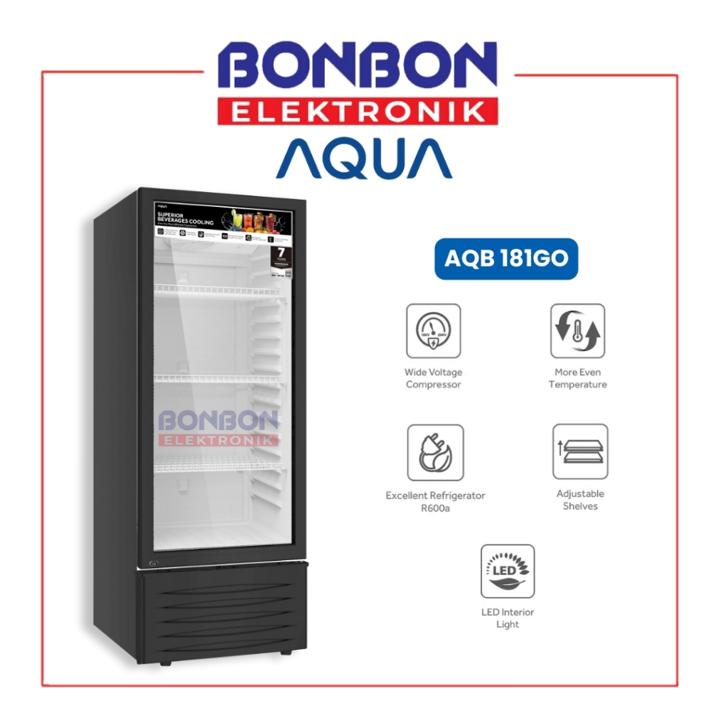 AQUA Showcase Display Cooler 165L AQB-181GO / AQB 181GO / 181GO 165 Liter