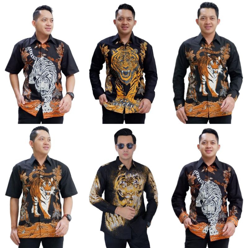[BATIK HARIMAU] Kemeja Batik Pria Motif HARIMAU Full Lapis FURING Bahan Katun ADEM HALUS NYAMAN Hem 