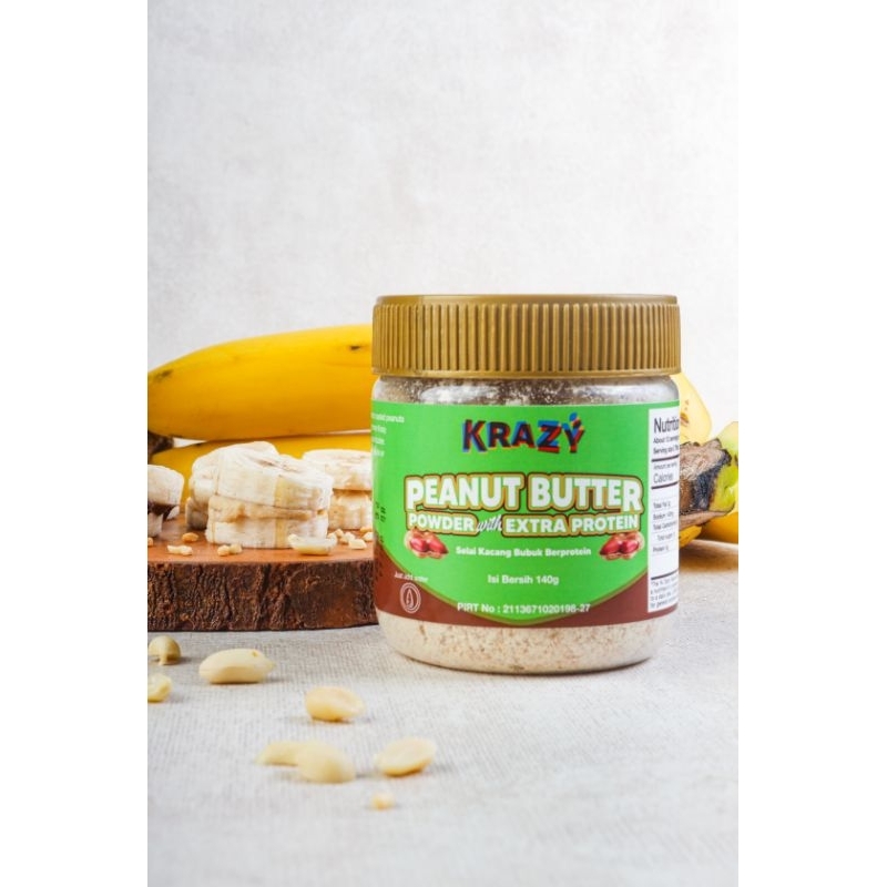 

KRAZY PEANUT BUTTER POWDER WITH EXTRA PROTEIN | SELAI KACANG DIET 140 GR