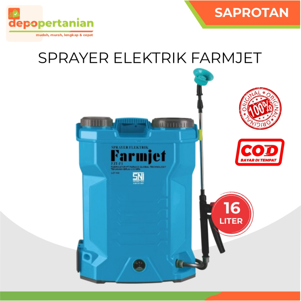 Depo Pertanian - Sprayer Elektrik Farmjet 16 Liter Alat Semprot Hama Tanaman Tangki Sprayer Pertania