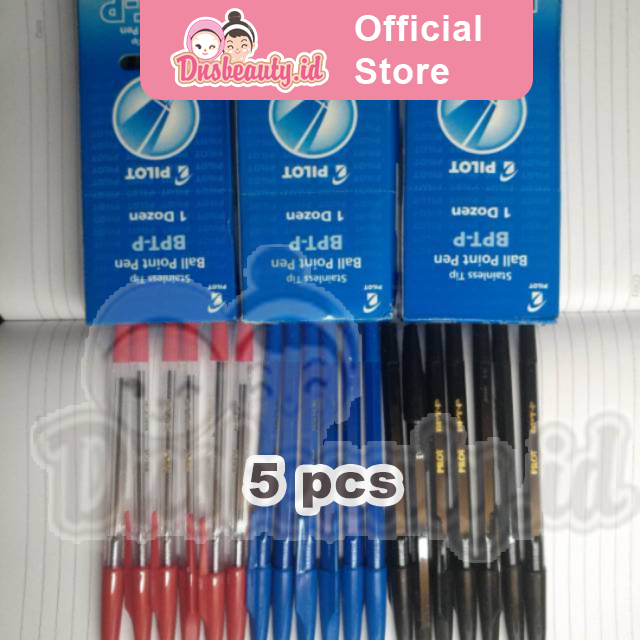 

5 pcs Pulpen Pilot BPT-P Hitam Medium Point Stainless / Bolpoin pilot warna hitam merah biru / Pen pena