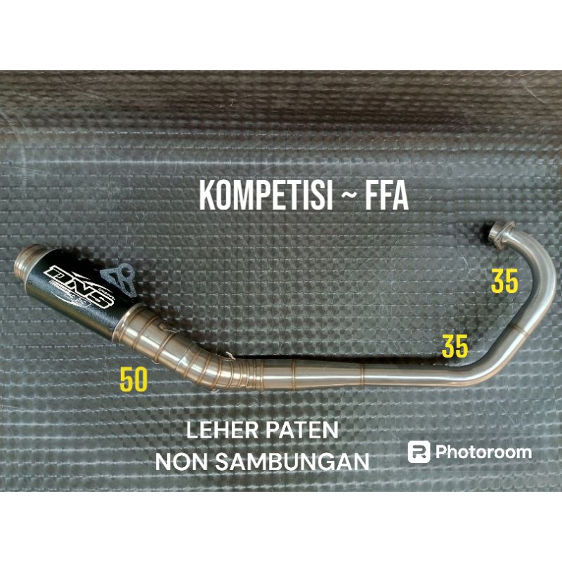 KNALPOT ORIGINAL DNS 33 MP1 BLACK COATING KOMPETISI FFA 135-200cc LEHER PATEN NON SAMBUNGAN SATRIA F