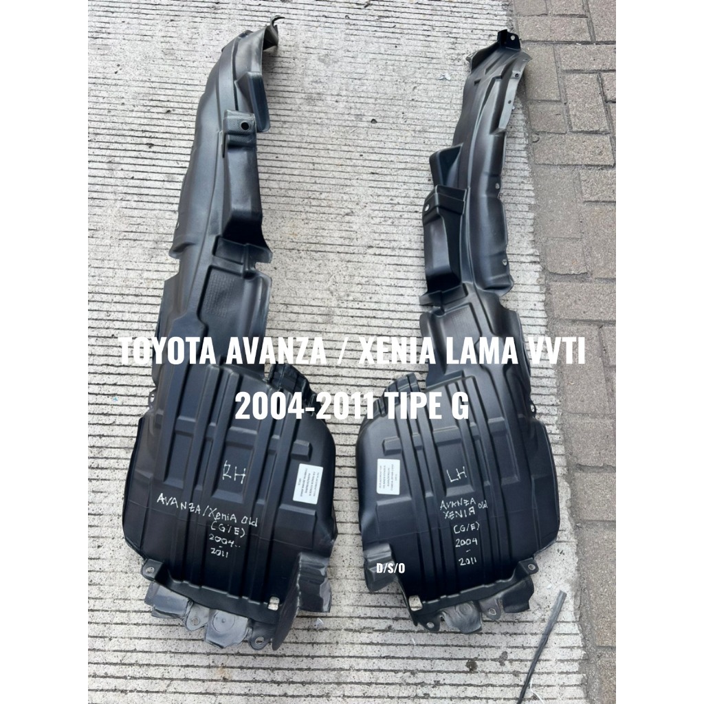 INNER LINER FENDER AVANZA XENIA LAMA G VVTI 2004 2005 2006 2007 2008 2009 2010 2011 DEPAN RH/LH BARU