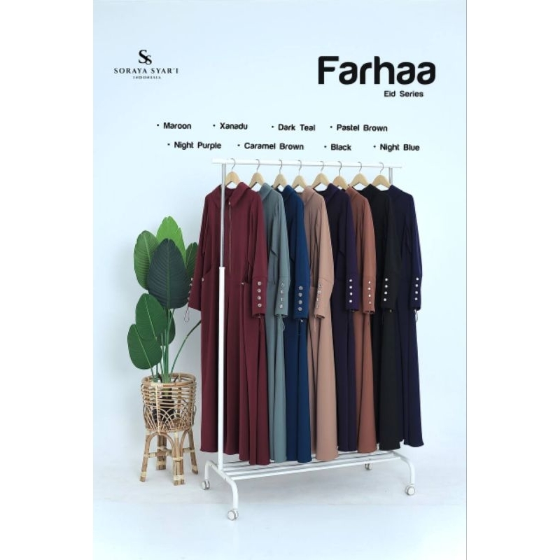 Gamis Abaya Farha by Soraya Ghuma Syari warna Night Purple