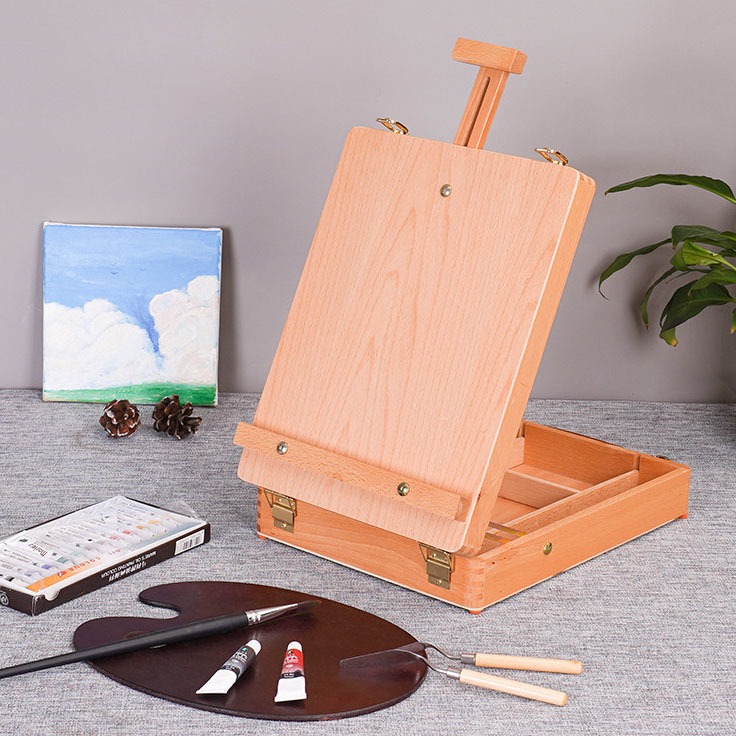 

[Ready stock]Adjustable Wooden Table Desk Art Drawing Board Canvas Sketch Easel 30-60°