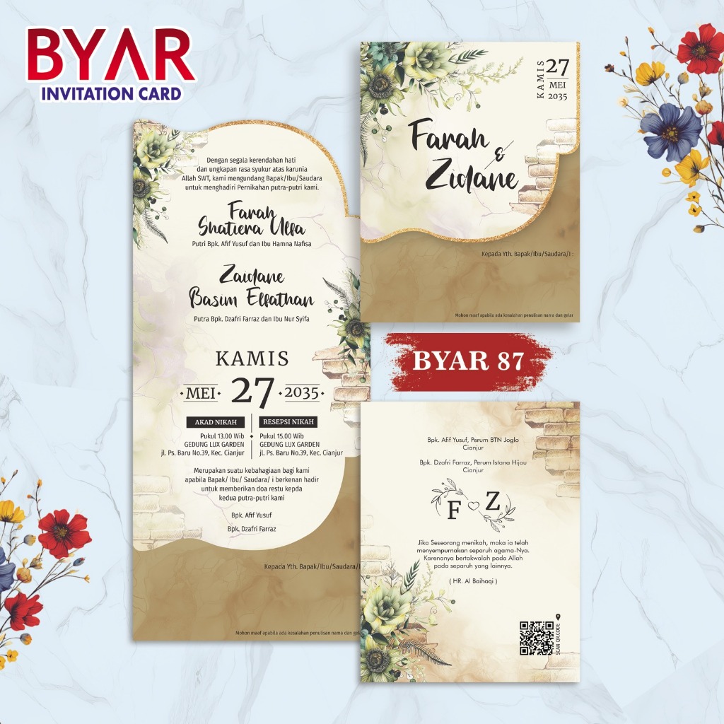 Byar 87 Blangko Undangan | Undangan Murah | Free File Setting