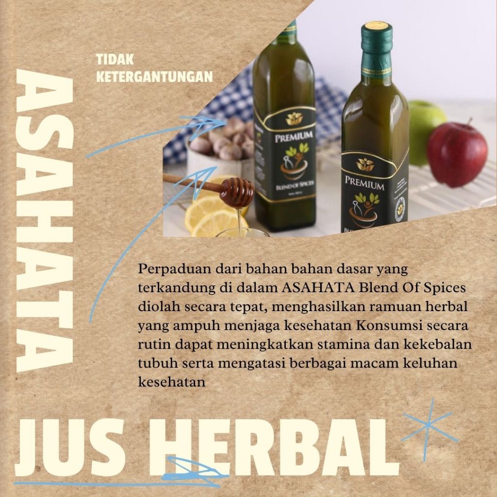 

Melangsingkan Badan Asahata Blend Of Spices Minuman Kesehatan Tanpa Bawan Pengawet Herbal Alami