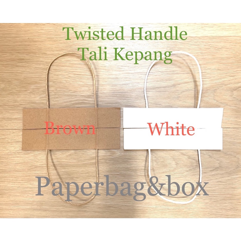 

KODE H16Q Paperbag Twisted Handle Tali Kepang Kertas Tali Kertas Kraft isi 2 set4pcs