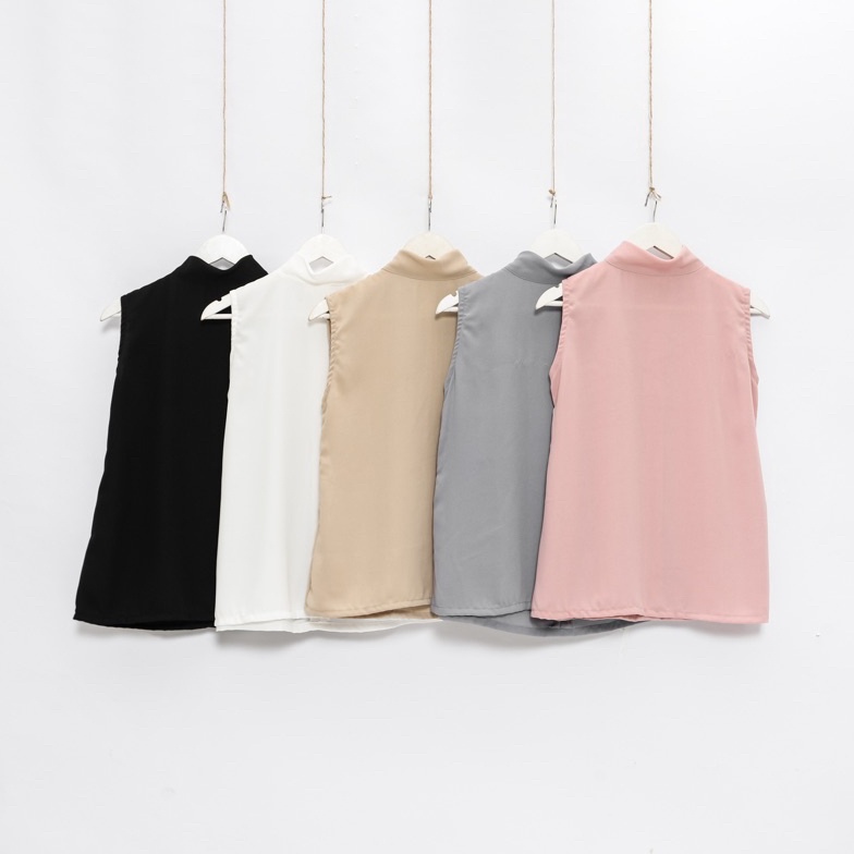 KODE J89S INNER TURTLENECK Sleeveless Tanpa Lengan Flowy Daleman Basic Manset Buntung Atasan Pendek 