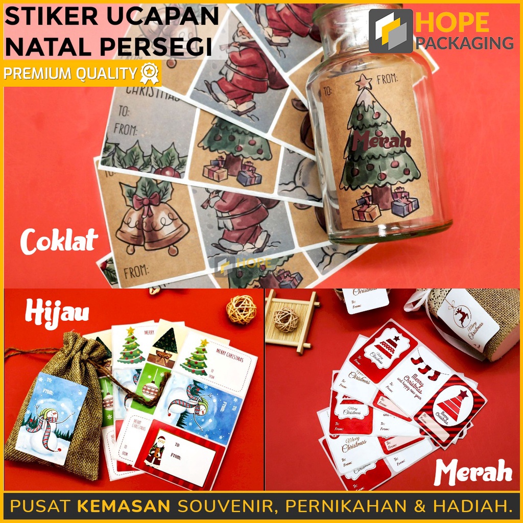 

GROSIRAN MURAH Stiker Kertas Kraft Handmade Motif Natal Persegi Untuk Dekorasi Souvenir Kotak Hampers