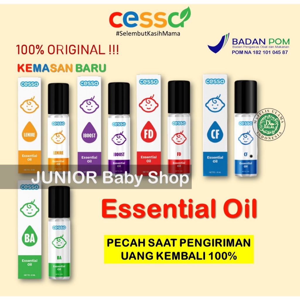 Cessa Essential Oil CESSA untuk Bayi dan Anak Biru Batuk Pilek Merah Demam Orange Bayi Rewel - Or...