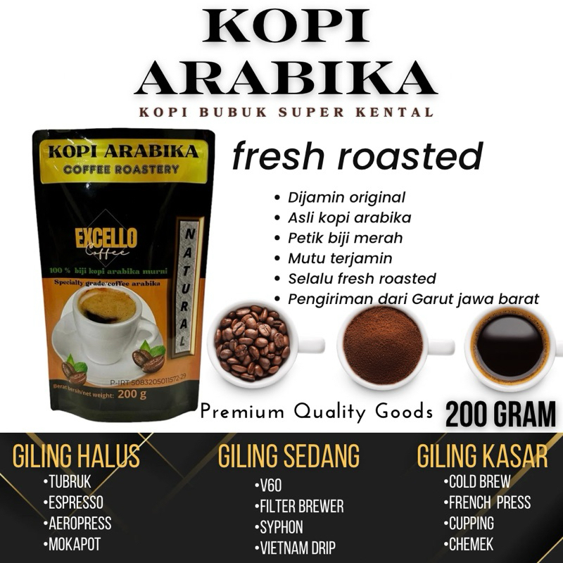 

kopi arabika proses natural excello coffee