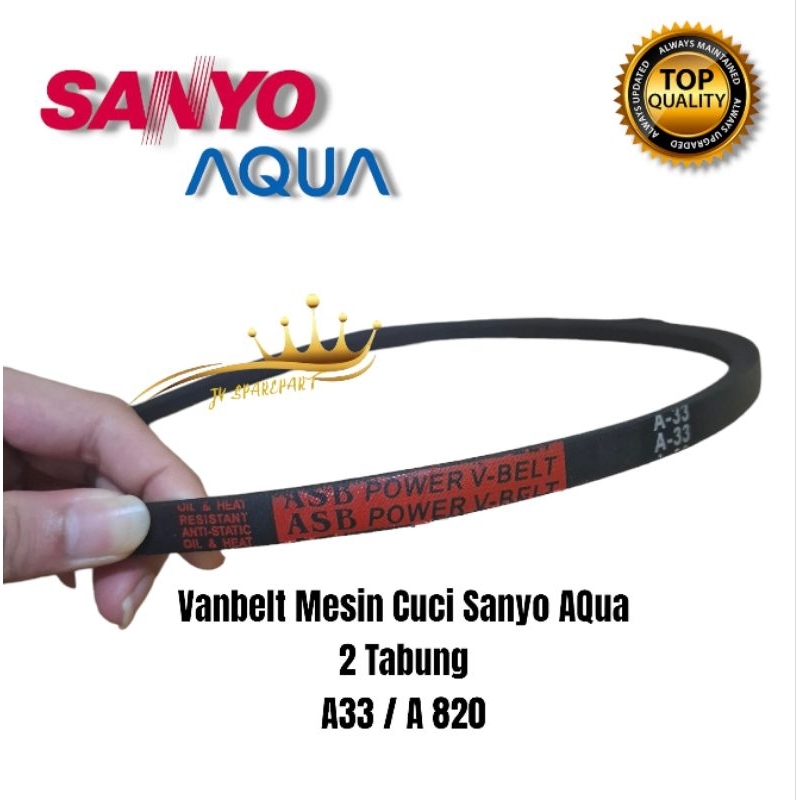 Fanbelt Mesin Cuci Sanyo AQua Vanbelt Panbel Fanbelt A 33 A-820E