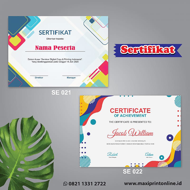 

CETAK SERTIFIKAT UKURAN A4
