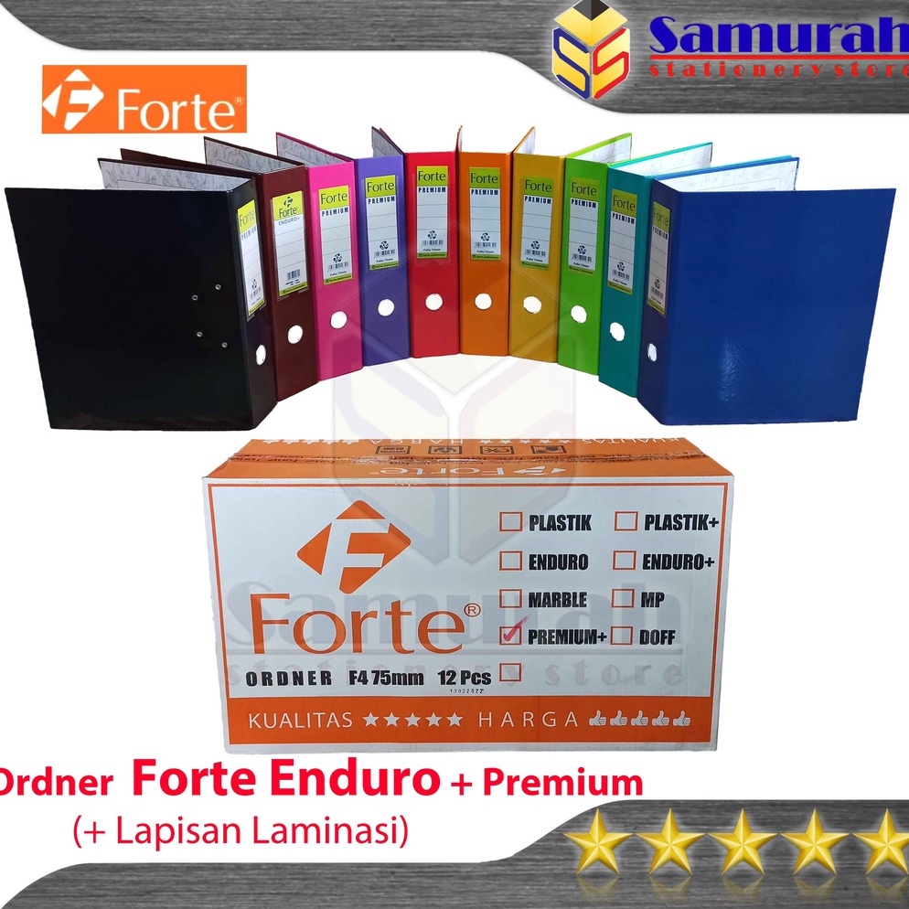 

Good Order Ordner Forte Premium Enduro Laminasi Ukuran Folio F4 Punggung 75 mm Warna Warni Map File 2 Lubang Bolong Besi Samping Dokumen Berkas