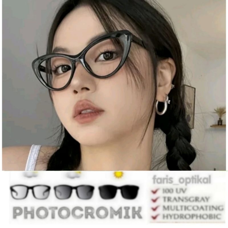 frame kacamata wanita model cat eye kode 1002
