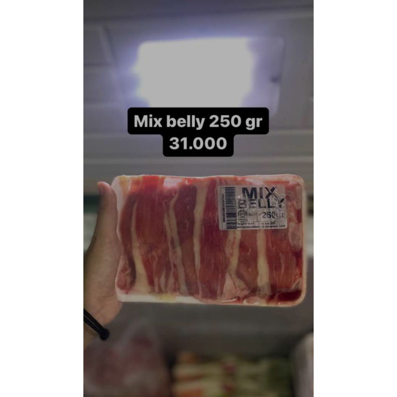 

daging slice mix belly 250 gr