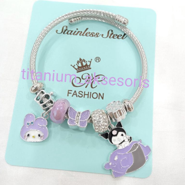 KODE H59F gelang tangan titanium fashion pandora
